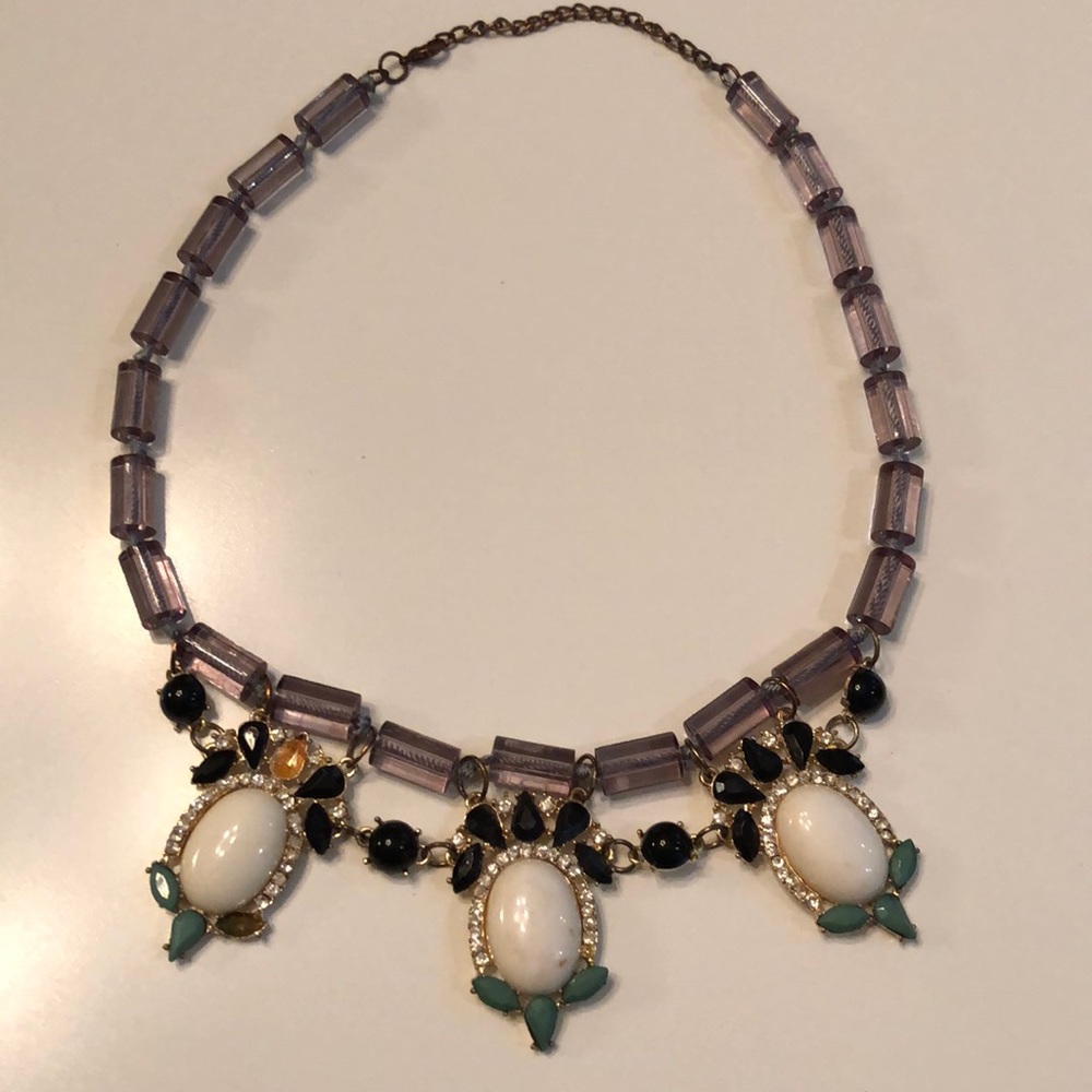 Lucite and Rhinestone Necklace